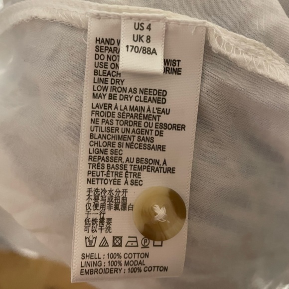 Anthropologie Button Up Kismet Dress Style Eyelet Light Blue White Tie Dress 4 - Picture 2 of 8